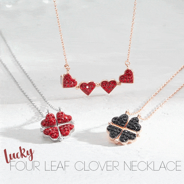 Collar De Trébol De Corazones Magnéticos 2 En 1 Con Caja De Regalo Giratoria