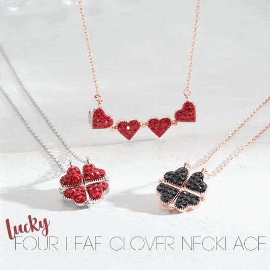 Collar De Trébol De Corazones Magnéticos 2 En 1 Con Caja De Regalo Giratoria