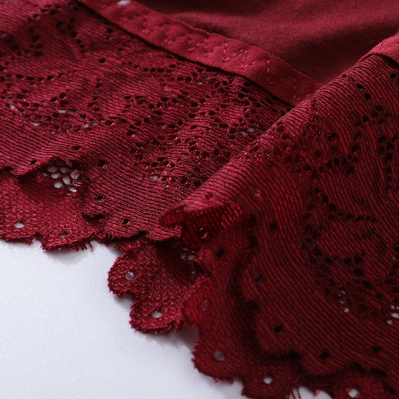 [W-Ropa Interior] Bralette Con Espalda De Encaje Y Almohadilla En El Pecho Para Evitar La Desnudez