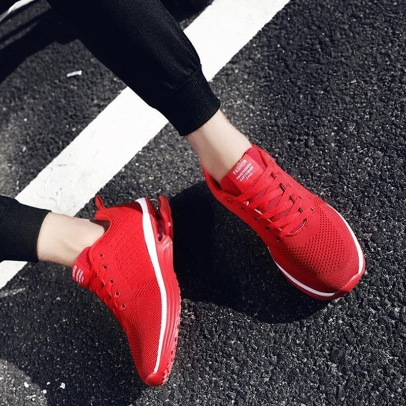 Deportes De Colchón De Aire Para Correr Cómodos Zapatos Tejidos Voladores De Malla Transpirable