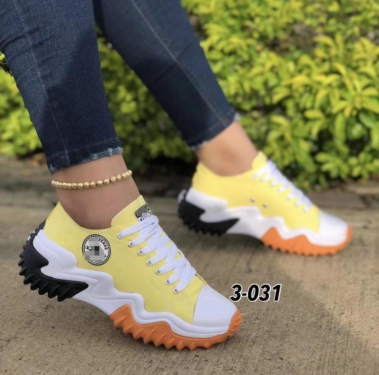 [W-Zapato] Zapatos De Lona De Suela Gruesa Para Mujer, Novedad De Verano 22, 43, Grandes, Transpirables, A La Moda, Informales Con Cordones