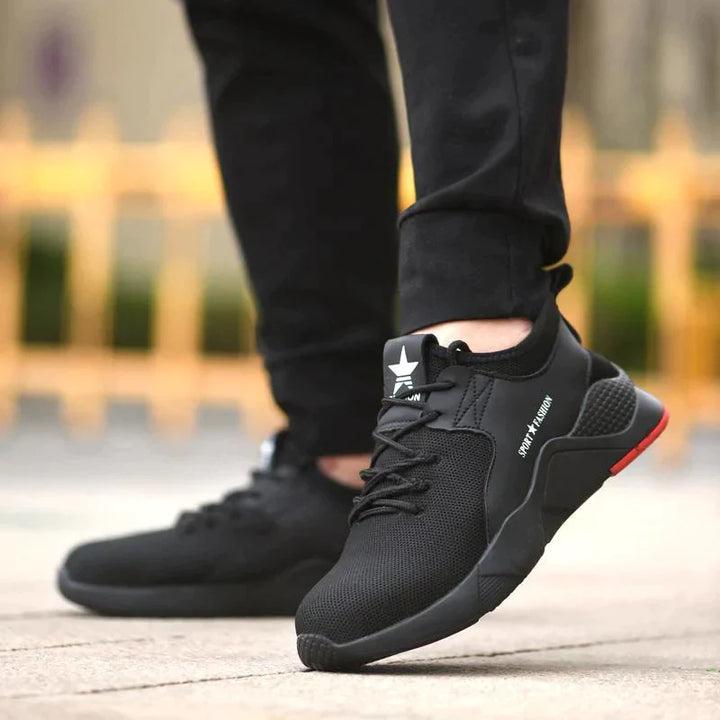 [M-Zapato] Zapatos De Correr Negros Ligeros Y Respirables Para Hombres