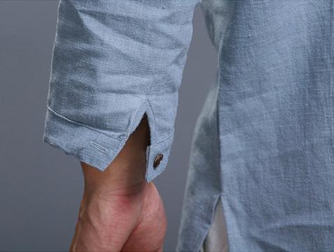 Camisa de hombre de algodón y lino con pulóver