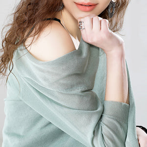 [W-Ropa] Camisa Larga Versátil De Seda De Hielo Con Protector Solar