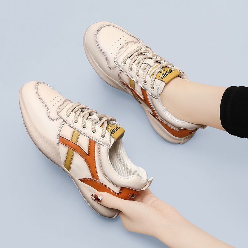 [W-Zapato] Zapatillas De Cuero Con Parte Superior