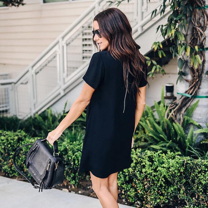 Vestido Suelto De Color Liso - MXbueno