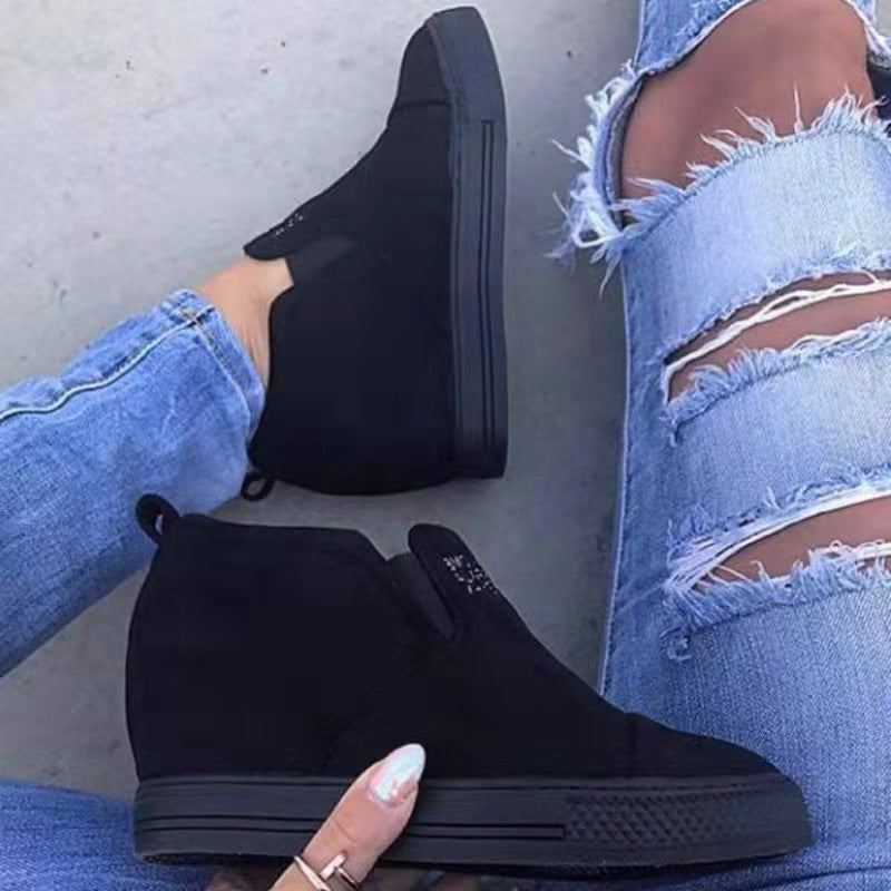 Zapatillas De Tacón De Cuña De Ante Sintético