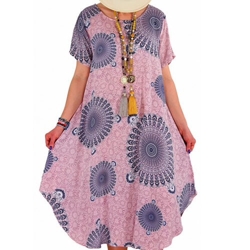 Vestido De Mujer De Manga Corta Con Estampado De Lunares Irregulares Calientes