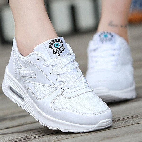 Zapatillas De Deporte Planas De Cojín De Malla Transpirable Informal