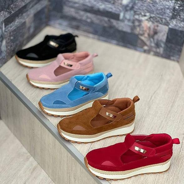 Sandalias De Verano Con Hebilla Redonda Y Talla Grande