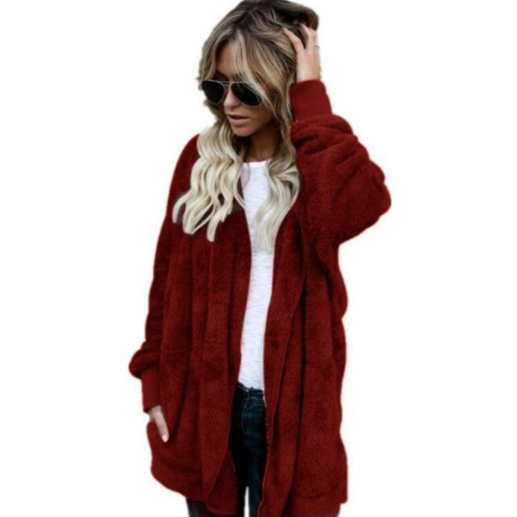 Abrigo De Piel Sintética De Doble Cara De Longitud Media