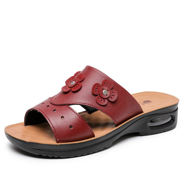 [W-Zapato] Sandalias Suela Suave Colchón De Aire Piel Antideslizante Cómodo