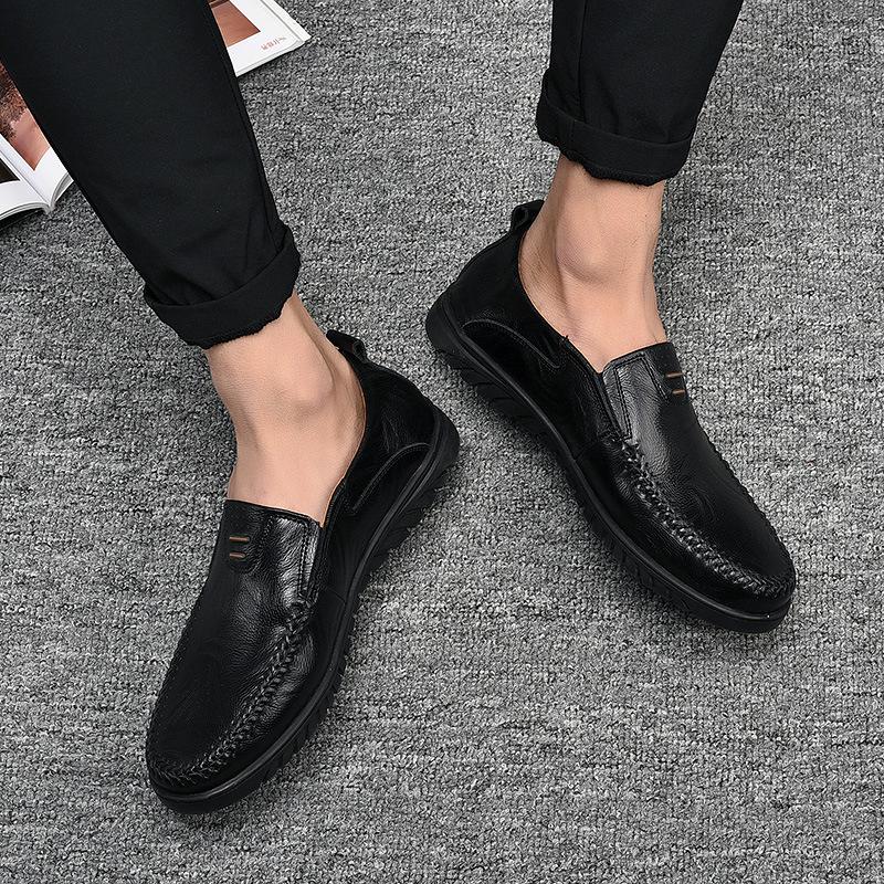 Zapatos Casuales De Cuero Con Suela Suave Para Hombres Nuevos