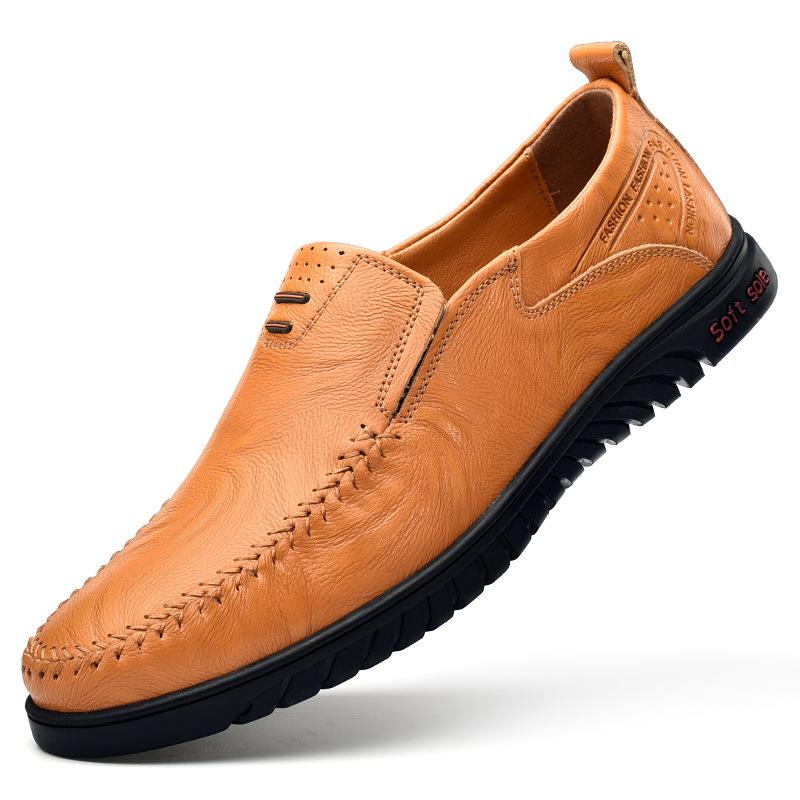 Zapatos Casuales De Cuero Con Suela Suave Para Hombres Nuevos