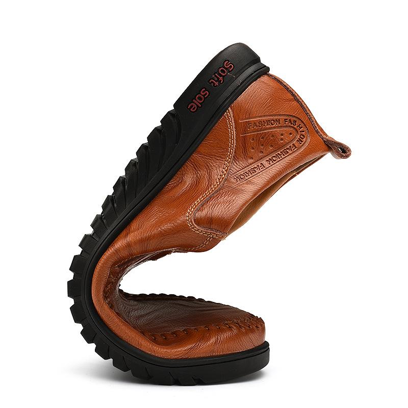 Zapatos Casuales De Cuero Con Suela Suave Para Hombres Nuevos