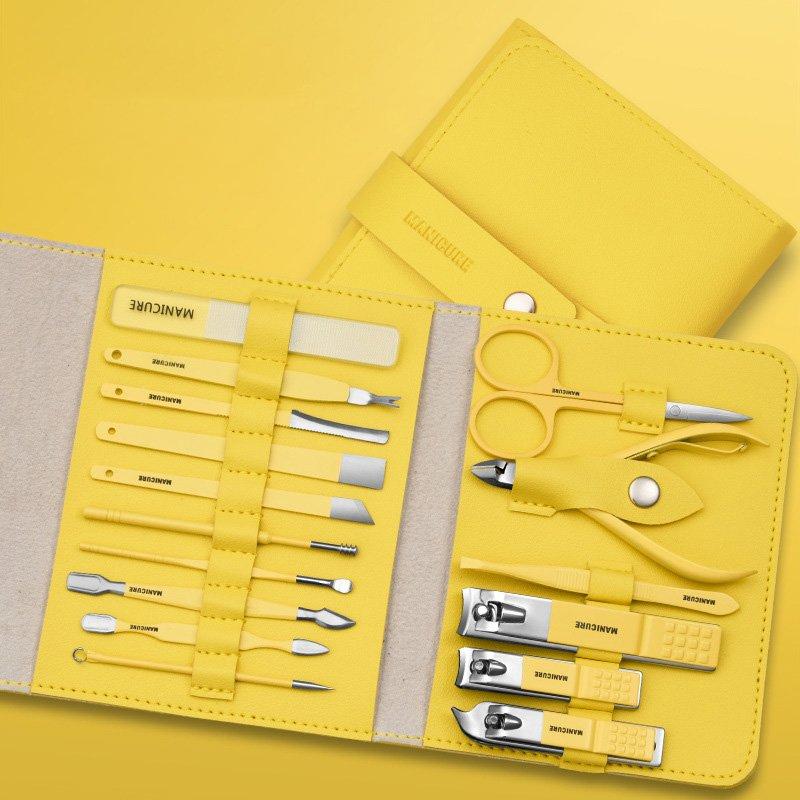 12-16 Piezas / Juego De Cortaúñas Con Bolsa Plegable Kit De Cortaúñas Tijeras Maquillaje Herramientas De Belleza