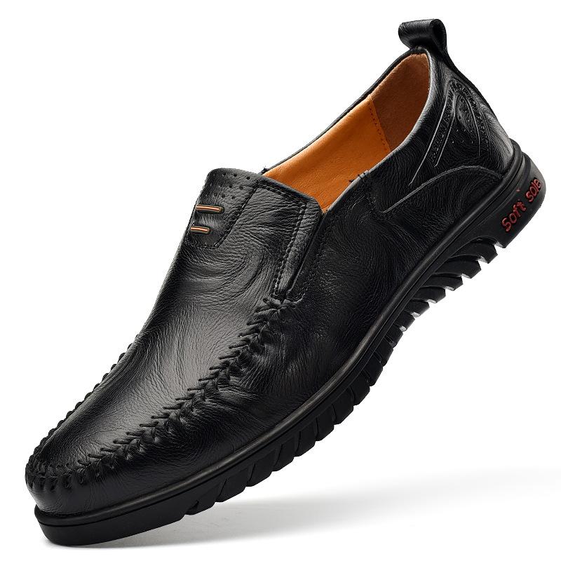Zapatos Casuales De Cuero Con Suela Suave Para Hombres Nuevos