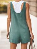 Botón bolsillo Sólido Romper suelto de lino