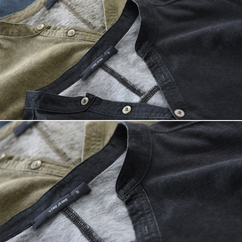 Henley Collar Camiseta para hombre