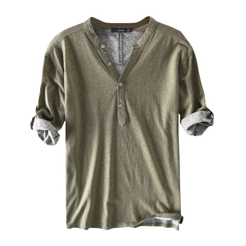 Henley Collar Camiseta para hombre