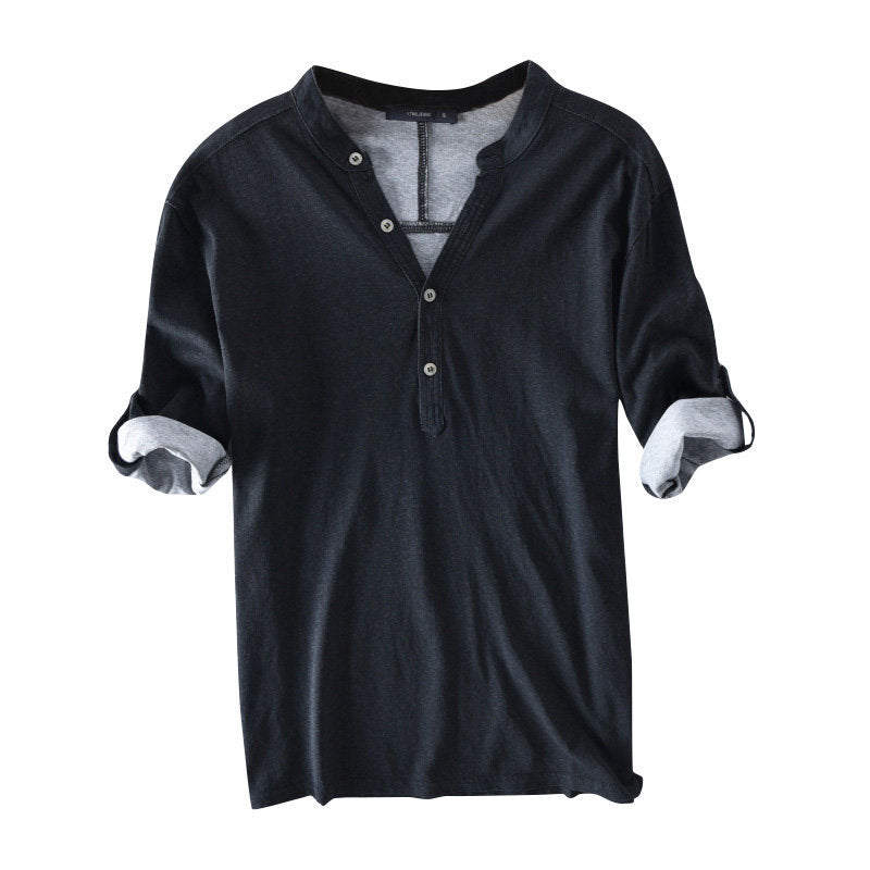 Henley Collar Camiseta para hombre