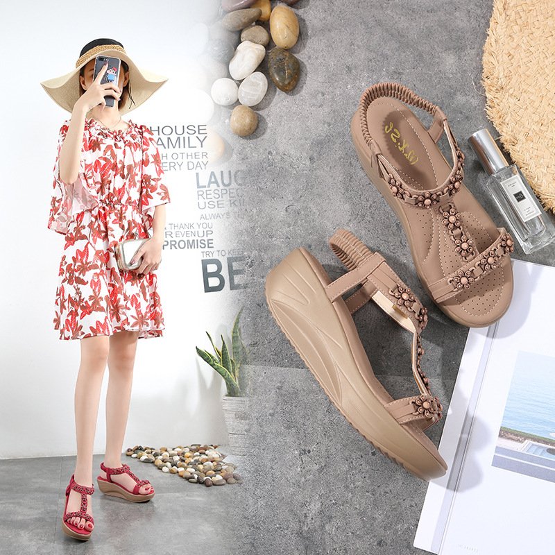 [W-Zapato] 2022 Nuevas Sandalias De Cuña Con Banda Elástica