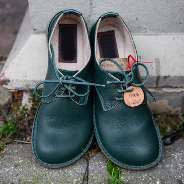 Zapatos Planos Cómodos Con Cordones Para Mujer