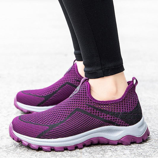 [W-Zapato] Zapatos Ligeros Para Caminar Sin Cordones Fly Woven Para Mujer