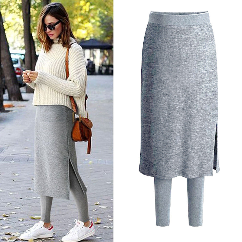 Leggings De Una Pieza Para Mujer, Ropa Exterior Para Otoño E Invierno, Más Grasa Para Aumentar Los Culottes Cálidos De Longitud Media.