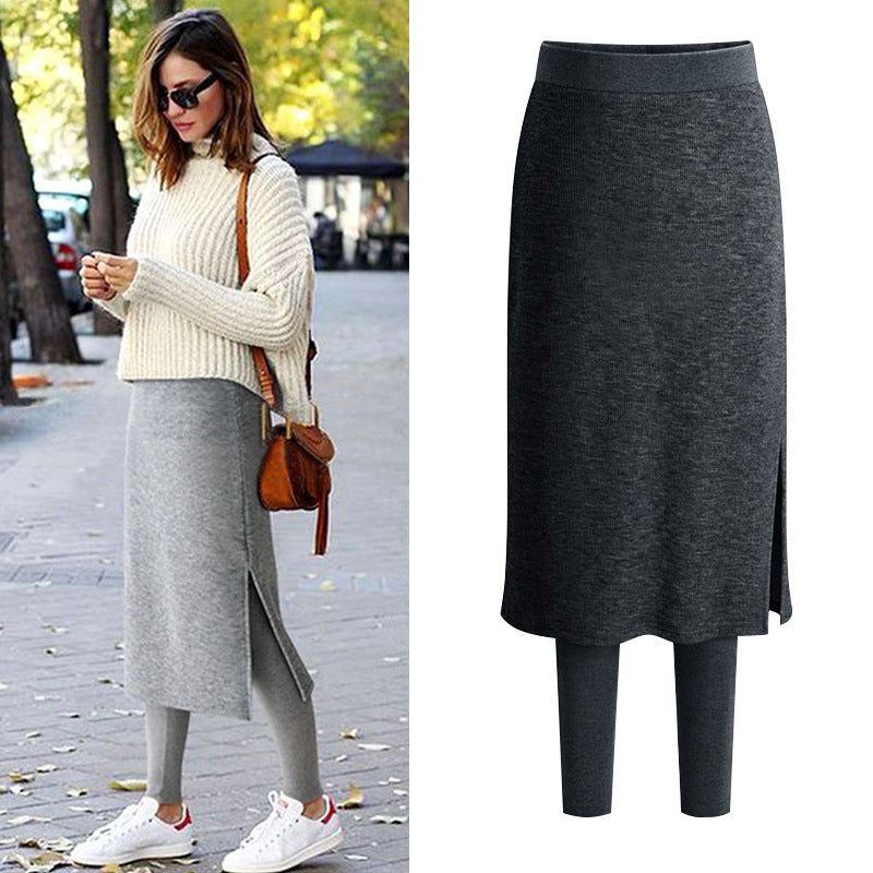 Leggings De Una Pieza Para Mujer, Ropa Exterior Para Otoño E Invierno, Más Grasa Para Aumentar Los Culottes Cálidos De Longitud Media.