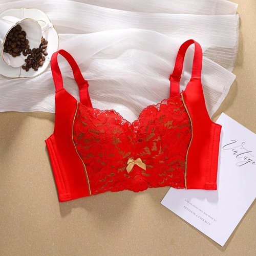 [W-Ropa Interior] Sujetador De Encaje Sexy Con Cambio De Temperatura