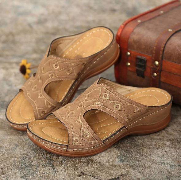 😘 Zapatos De Playa Con Bordado De Tacón De Cuña De Moda De Verano Para Mujer Sandalias De Mujer