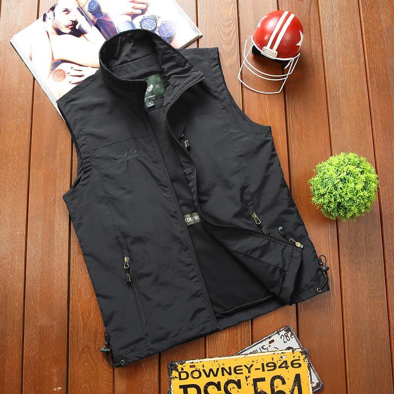 Chaqueta sin mangas de chaleco transpirable al aire libre para hombres