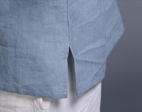 Camisa de hombre de algodón y lino con pulóver