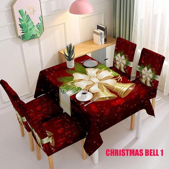 Decoración De La Cubierta De La Silla Del Mantel De Navidad