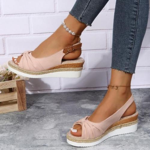 [W-Zapato] Sandalias De Cuña Con Plataforma De Verano Para Mujer