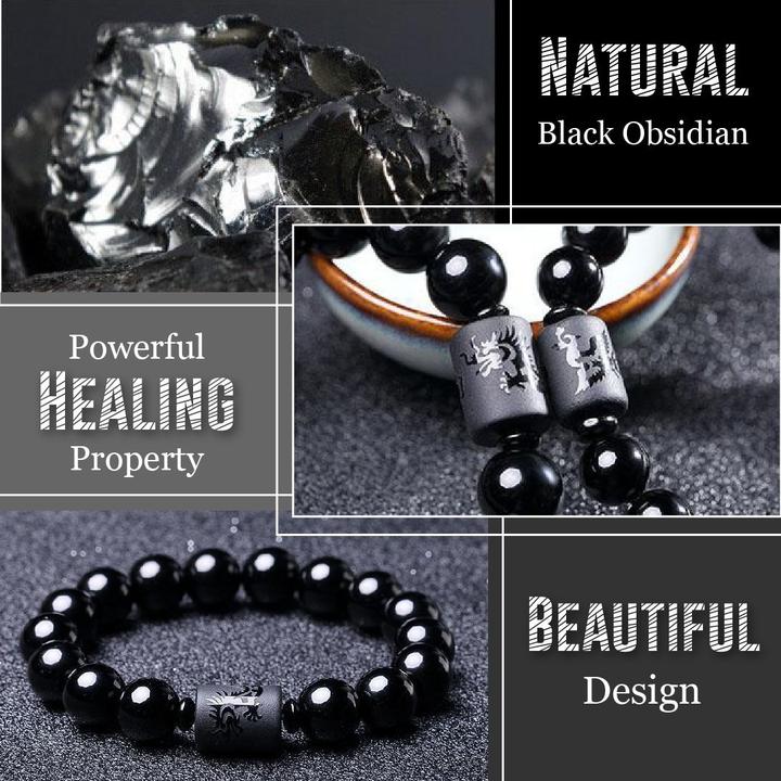 [001] Pulsera De Obsidiana Antihinchazón