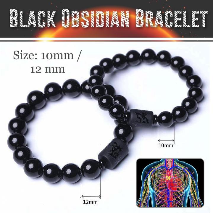[001] Pulsera De Obsidiana Antihinchazón