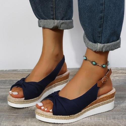 [W-Zapato] Sandalias De Cuña Con Plataforma De Verano Para Mujer
