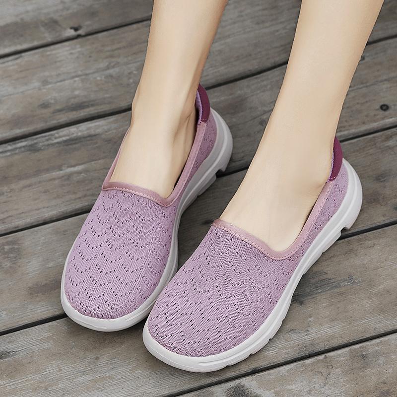 Calzado casual deportivo respirable hueco con patrón de onda