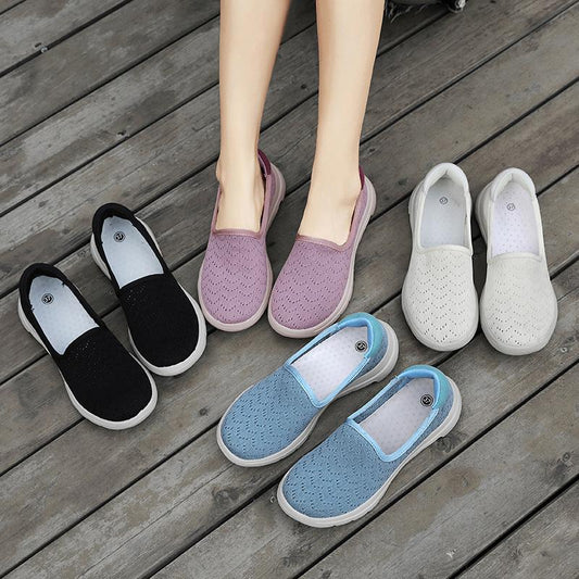 Calzado casual deportivo respirable hueco con patrón de onda