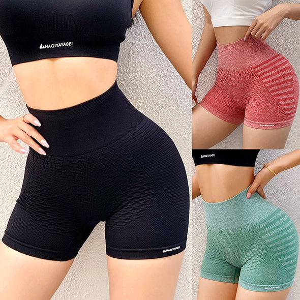 [W-Ropa] Shorts Deportivos Elásticos De Cintura Alta