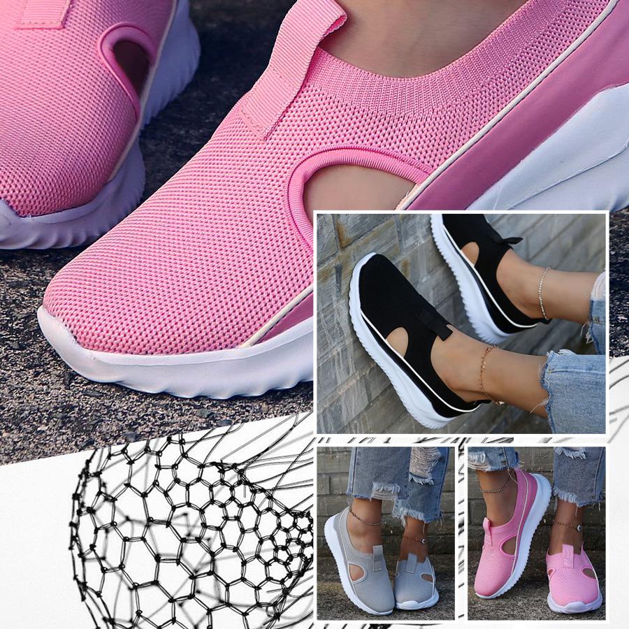 Zapatillas De Deporte Tejidas Huecas De Moda Para Mujer