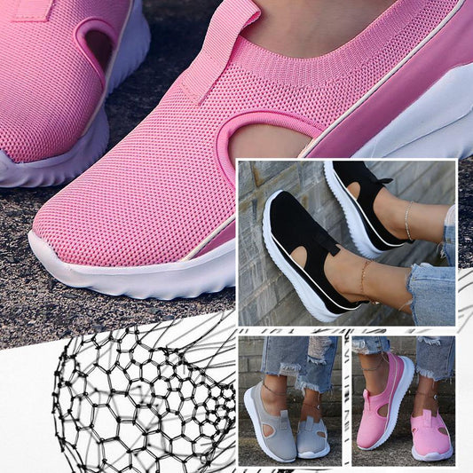 Zapatillas De Deporte Tejidas Huecas De Moda Para Mujer