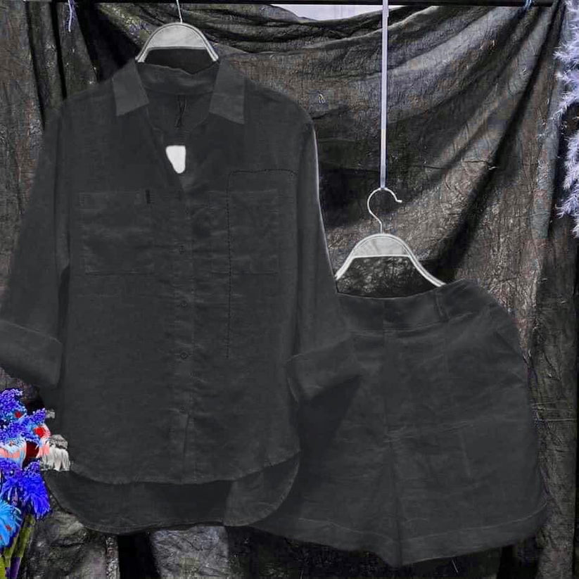 [W-Ropa] Chaqueta De Botón Sólido