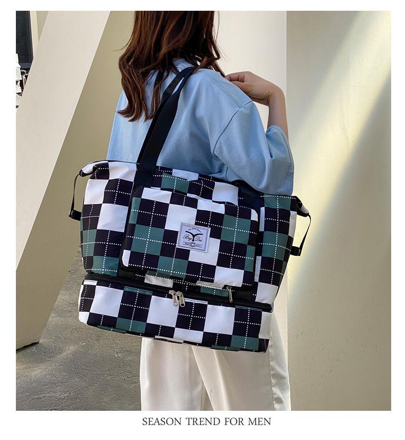 [W-Bolso] Bolsa De Viaje Para Mujer Separación Seca Y Húmeda, Gran Capacidad Bolso De Un Hombro