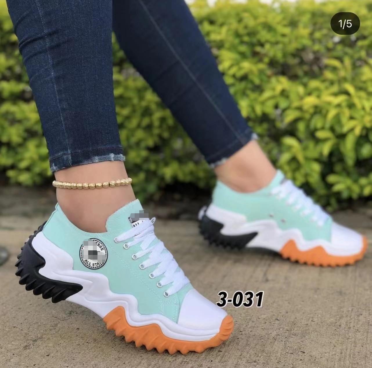 [W-Zapato] Zapatos De Lona De Suela Gruesa Para Mujer, Novedad De Verano 22, 43, Grandes, Transpirables, A La Moda, Informales Con Cordones