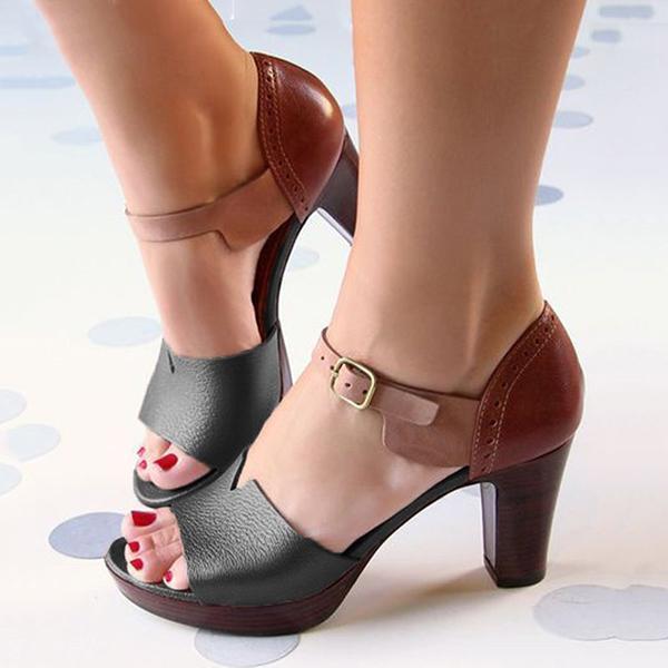 Tinpudding Chunky Heel Tobillo Correa Zapatos Elegantes Trabajando Zapatos Diarios