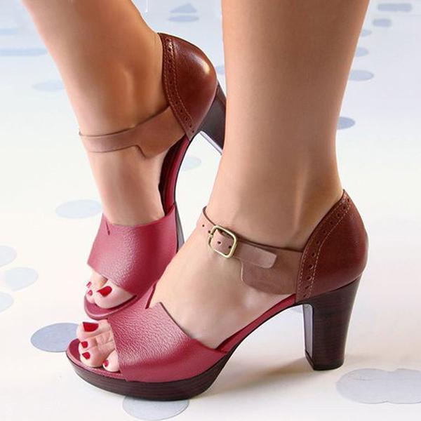 Tinpudding Chunky Heel Tobillo Correa Zapatos Elegantes Trabajando Zapatos Diarios