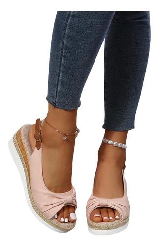 [W-Zapato] Sandalias De Cuña Con Plataforma De Verano Para Mujer